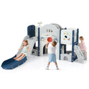 Toddler Slide Playset with Drawing Board and Telescope – Blue