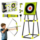 4-in-1 Kids Throwing Target and Archery Set – Green – Green, Black and Grey