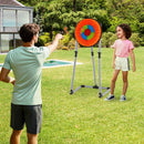 4-in-1 Kids Throwing Target and Archery Set – Orange – Orange, Black and Grey
