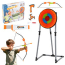 4-in-1 Kids Throwing Target and Archery Set – Orange – Orange, Black and Grey
