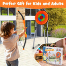 4-in-1 Kids Throwing Target and Archery Set – Orange – Orange, Black and Grey