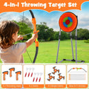4-in-1 Kids Throwing Target and Archery Set – Orange – Orange, Black and Grey