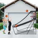 Folding Dual-Hoop Basketball Arcade with Eight Game Modes – Black and Orange