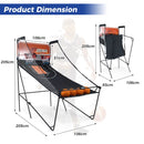 Folding Dual-Hoop Basketball Arcade with Eight Game Modes – Black and Orange