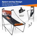 Folding Dual-Hoop Basketball Arcade with Eight Game Modes – Black and Orange