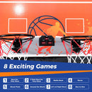 Folding Dual-Hoop Basketball Arcade with Eight Game Modes – Black and Orange