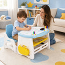 Height Adjustable Children Activity Table w/Graffiti Desktop, Storage, Markers & Eraser, Toddler Furniture Set