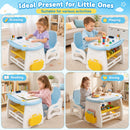 Height Adjustable Children Activity Table w/Graffiti Desktop, Storage, Markers & Eraser, Toddler Furniture Set