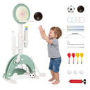 6-in-1 Kids Sports Centre with Adjustable Basketball Hoop – Green