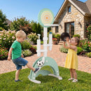 6-in-1 Kids Sports Centre with Adjustable Basketball Hoop – Green
