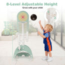 6-in-1 Kids Sports Centre with Adjustable Basketball Hoop – Green