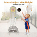 6-in-1 Kids Sports Centre with Adjustable Basketball Hoop – Grey