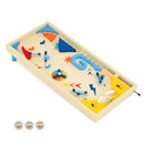Wooden Tabletop Pinball Game with Three Balls – Multicolour