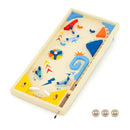 Wooden Tabletop Pinball Game with Three Balls – Multicolour