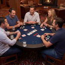 Eight-Player Folding Poker Table with Padded Rail – Blue