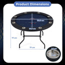 Eight-Player Folding Poker Table with Padded Rail – Blue