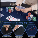 Eight-Player Folding Poker Table with Padded Rail – Blue