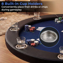 Eight-Player Folding Poker Table with Padded Rail – Blue