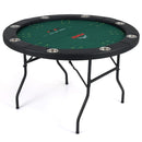 Eight-Player Folding Poker Table with Padded Rail – Green