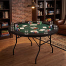 Eight-Player Folding Poker Table with Padded Rail – Green