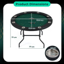 Eight-Player Folding Poker Table with Padded Rail – Green