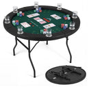 Eight-Player Folding Poker Table with Padded Rail – Green