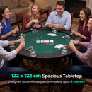 Eight-Player Folding Poker Table with Padded Rail – Green