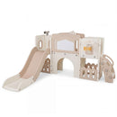 Toddler Slide Playset with Music Box and Drawing Board – Light Brown