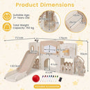 Toddler Slide Playset with Music Box and Drawing Board – Light Brown