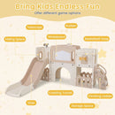 Toddler Slide Playset with Music Box and Drawing Board – Light Brown