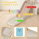 Toddler Slide Playset with Music Box and Drawing Board – Light Brown
