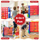 4-in-1 Jumbo Garden Game with Carry Bag – Red