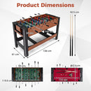 138 cm Swivel Foosball and Pool Table – Brown