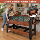 138 cm Swivel Foosball and Pool Table – Brown