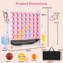 4-in-1 Jumbo Garden Game with Adjustable Height – Pink