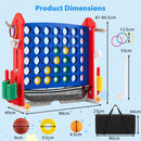 4-in-1 Jumbo Garden Game with Adjustable Height – Red