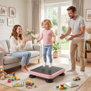 Kids Mini Trampoline Rebounder Board with Elastic Rope – Pink
