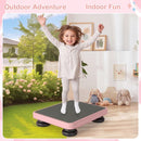 Kids Mini Trampoline Rebounder Board with Elastic Rope – Pink