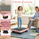 Kids Mini Trampoline Rebounder Board with Elastic Rope – Pink