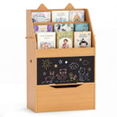 Wooden Kids Bookshelf and Toy Storage Toddler Book Rack with Movable Storage Drawer product image 1