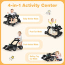 4-in-1 Racing Car Baby Walker with Music and Lights — Black — image 3