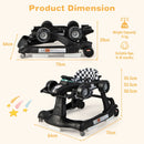 4-in-1 Racing Car Baby Walker with Music and Lights — Black — image 4