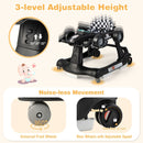 4-in-1 Racing Car Baby Walker with Music and Lights — Black — image 10