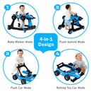 4-in-1 Racing Car Baby Walker with Music and Lights — Blue — image 6
