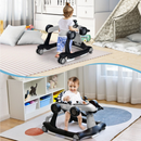 4-in-1 Racing Car Baby Walker with Music and Lights — Grey — image 1