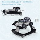 4-in-1 Racing Car Baby Walker with Music and Lights — Grey — image 4
