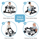 4-in-1 Racing Car Baby Walker with Music and Lights — Grey — image 6