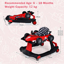 4-in-1 Racing Car Baby Walker with Music and Lights — Red — image 3