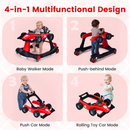 4-in-1 Racing Car Baby Walker with Music and Lights — Red — image 6