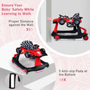 4-in-1 Racing Car Baby Walker with Music and Lights — Red — image 7